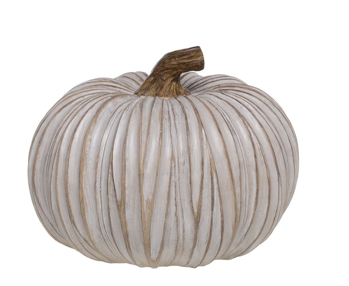 Béžová antik dekorace dýně Pumpkin latté - Ø 20*15 cm 