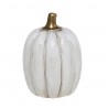 Bílá antik dekorace dýně Pumpkin gold - Ø 5*7 cm Barva: bílá antik, zlatáMateriál: polyresin
