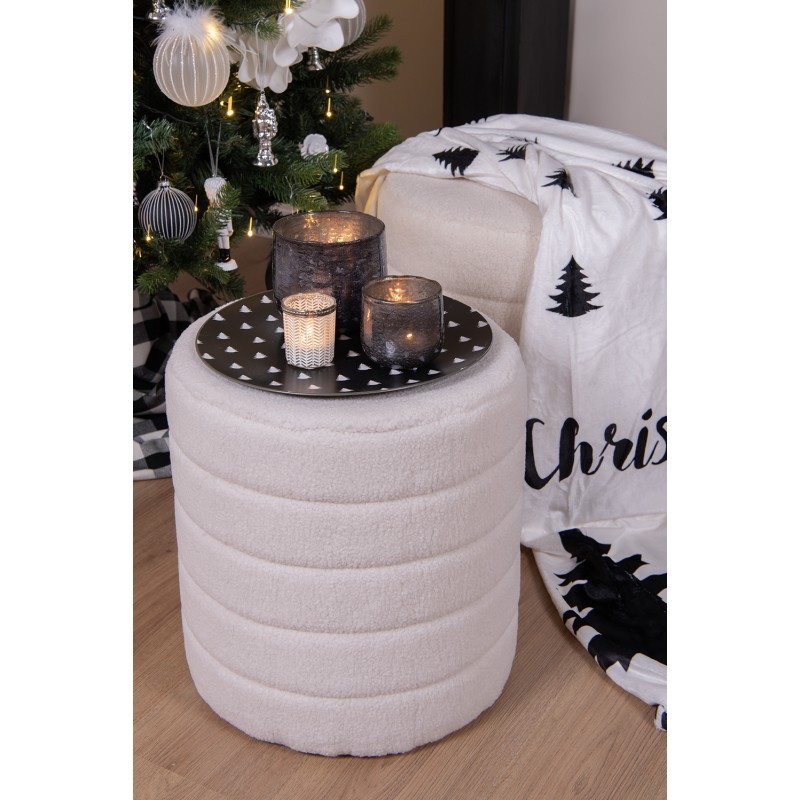 Černo-bílý servírovací talíř se stromky Black&White X-Mas - Ø 33*1 cm