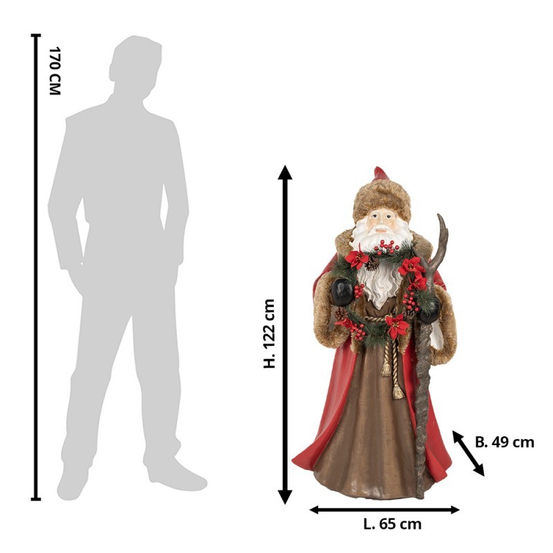 Veliká vánoční dekorace Santa Claus v plášti - 65*49*122 cm