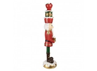 Červená dekorace Louskáček Nutcracker se šálky - 30*28*120 cm