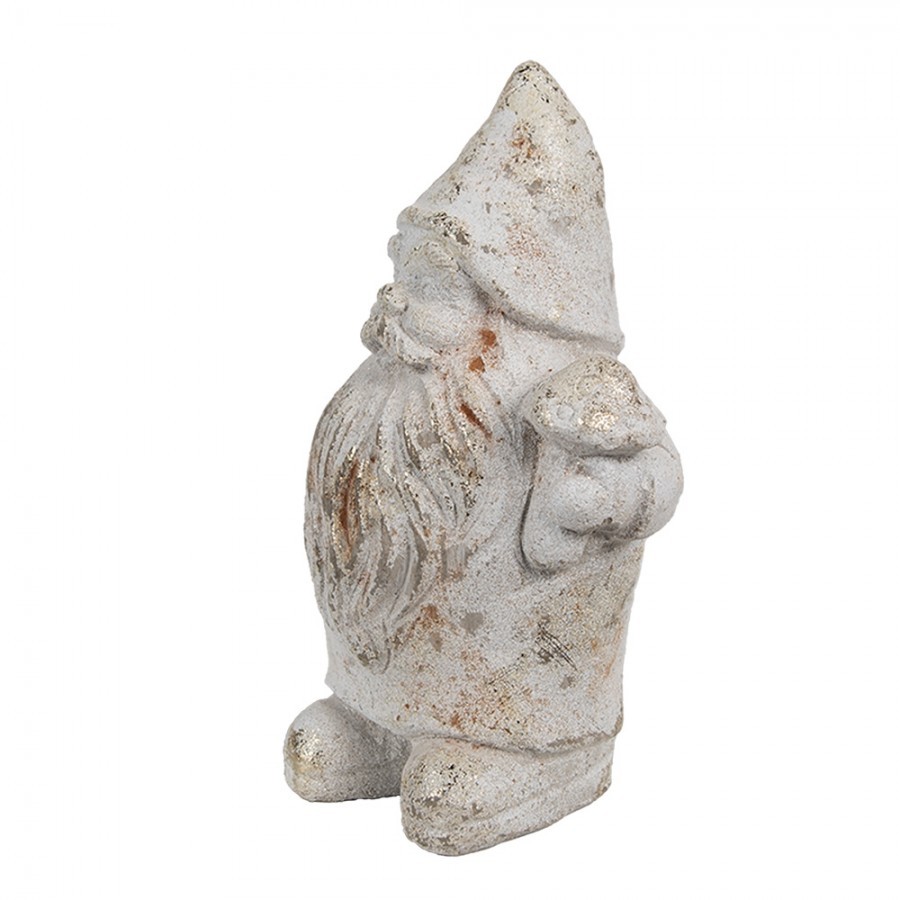 Decorative Figurine Gnome 9x8x15 Cm White Stone - 9*8*15 cm