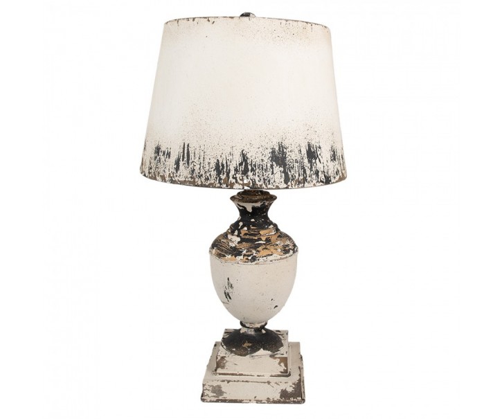 Béžová antik kovová stolní lampa Brocante - Ø 32*60 cm E27/ 1*60W Clayre & Eef