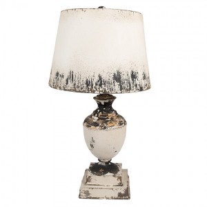 Béžová antik kovová stolní lampa Brocante - Ø 32*60 cm E27/ 1*60W