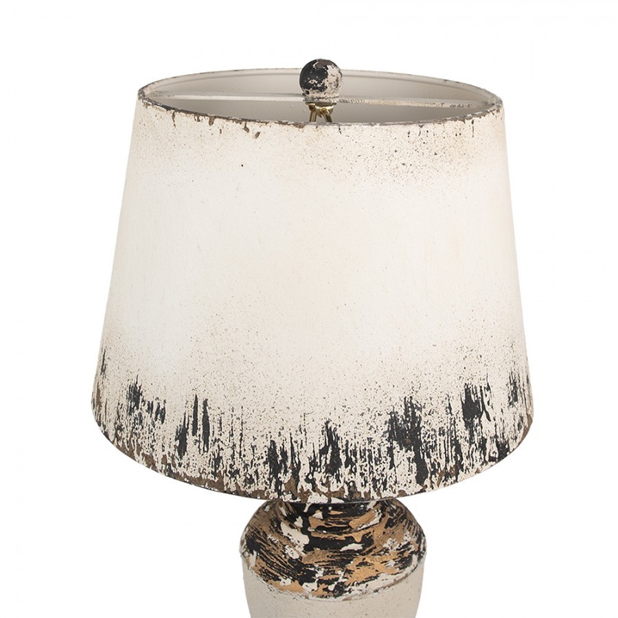 Béžová antik kovová stolní lampa Brocante - Ø 32*60 cm E27/ 1*60W