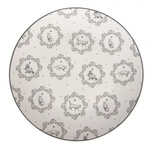 Porcelánový dezertní talířek s kočičkami Lovely Grey Cats - Ø 20*2 cm