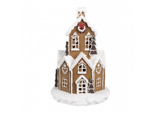 Hnědá svítící perníková chaloupka Gingerbread House - 20*20*32 cm