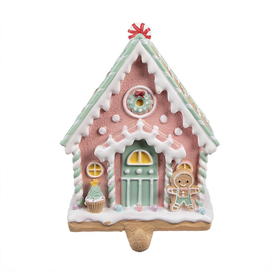 Háček na punčochu perníková chaloupka Gingerbread House - 13*10*18 cm