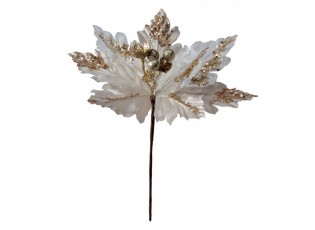 Artificial Plant Poinsettia ? 25x34 Cm White Plastic Christmas Decoration - 25,00 cm