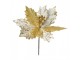 Artificial Plant Poinsettia ? 25x27 Cm White Gold Colored Plastic Christmas Decoration - 25,00 cm Clayre & Eef