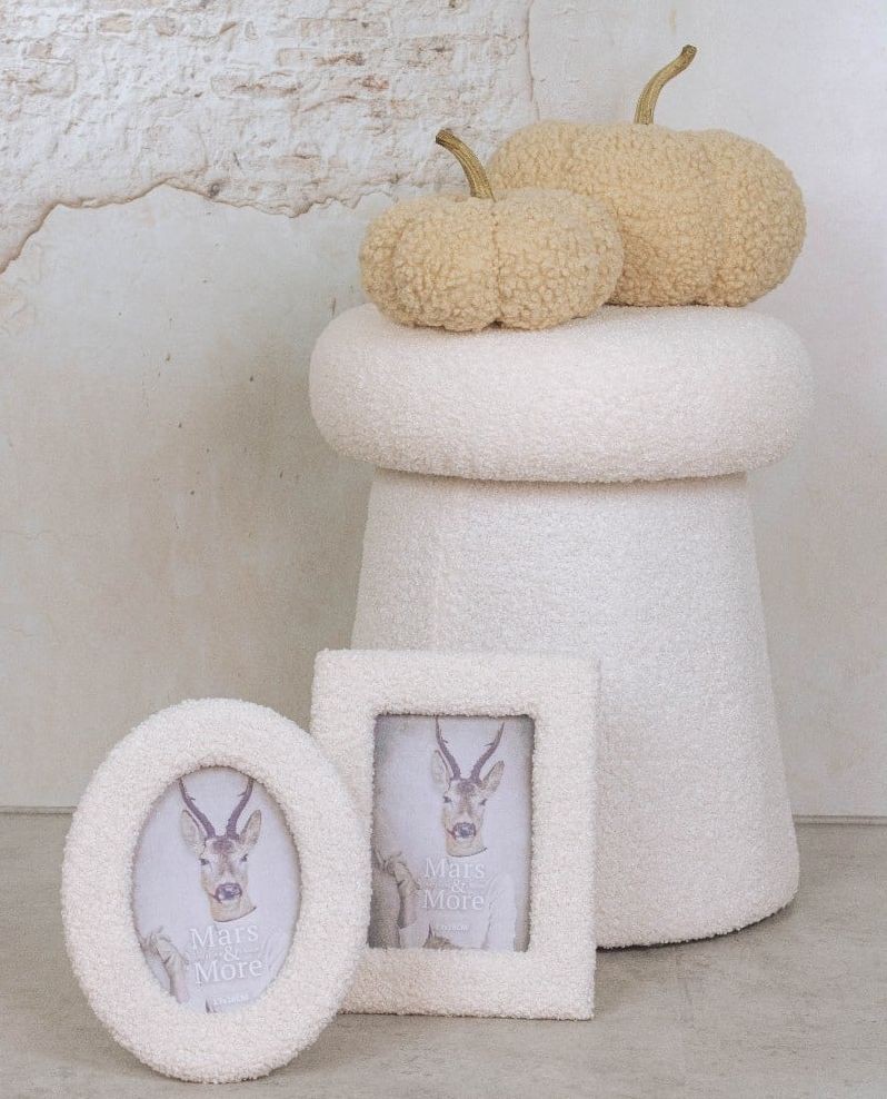 Béžová plyšová dekorace dýně Pumpkin Teddy M - Ø 19*17 cm