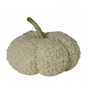 Béžová plyšová dekorace dýně Pumpkin Teddy M - Ø 19*17 cm