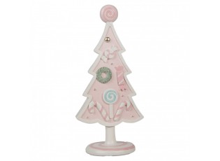 Pastelově růžová dekorace vánoční stromek Christmas Tree - 12*9*25 cm