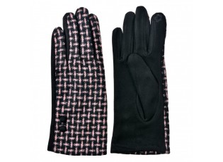 Winter Gloves 9x23 Cm Black Pink Polyester - 9*23*1 cm