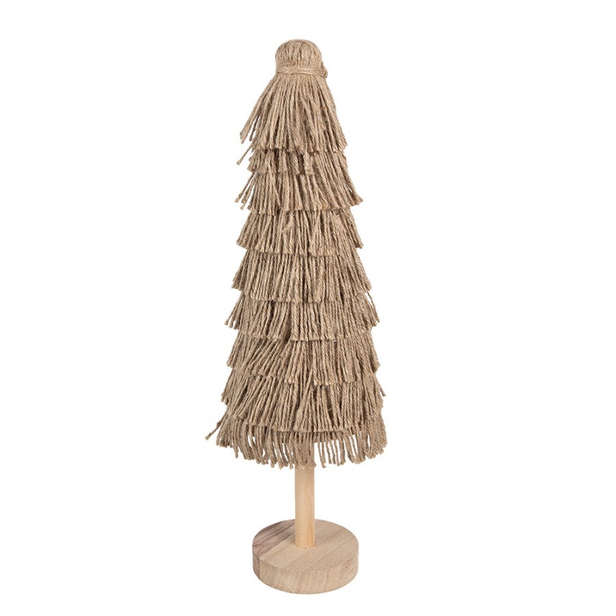 Dekorace vánoční stromek s jutovým provázkem - Ø 14*42 cm