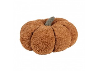 Oranžovo-hnědý dekorační polštář ve tvaru dýně Pumpkin - Ø 28*18 cm 