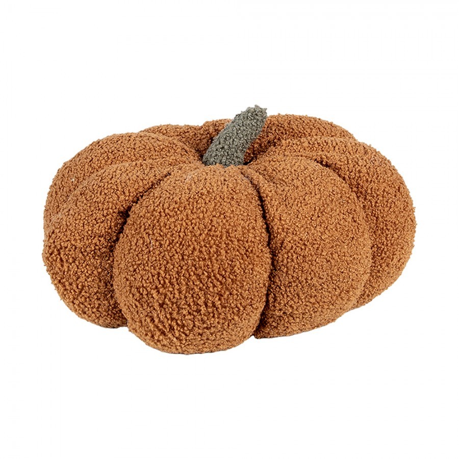 Produktové foto Oranžovo-hnědý dekorační polštář ve tvaru dýně Pumpkin - Ø 28*18 cm  KG033.008CH