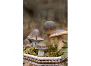 Béžovo-hnědá keramická dekorace houby Mushroom - 10*7*12 cm