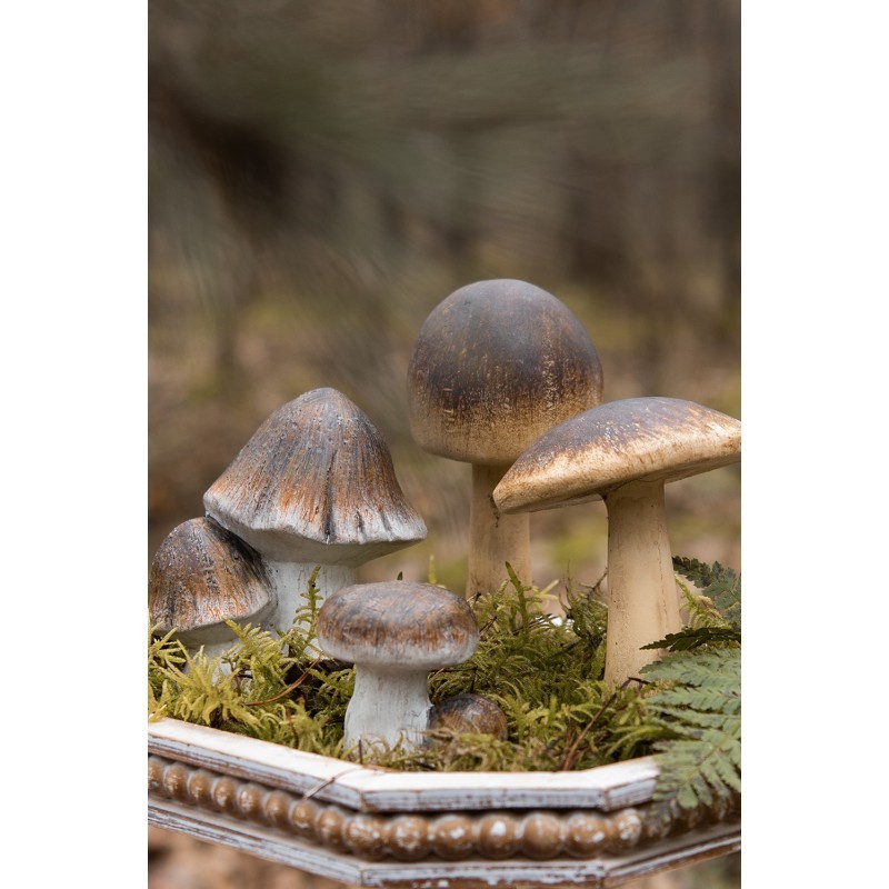 Béžovo-hnědá keramická dekorace houby Mushroom - 6*5*7 cm