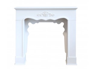 Bílá antik dekorativní krbová římsa French Mantelpiece - 100*23*95cm