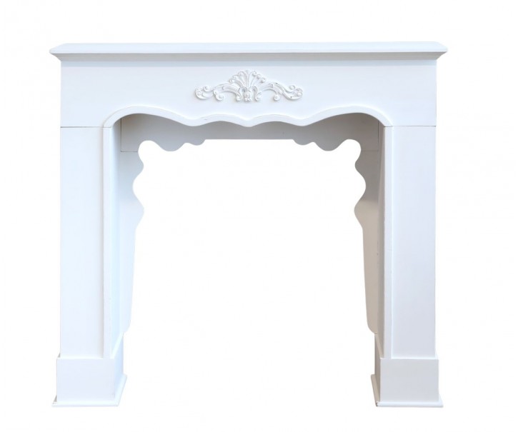 Bílá antik dekorativní krbová římsa French Mantelpiece - 100*23*95cm