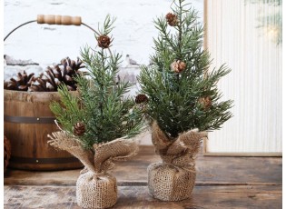 Zelený vánoční borovicový stromek v jutě Fleur Pine Tree - 25 cm