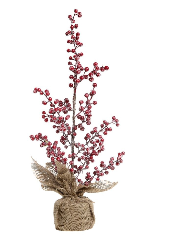 Produktové foto Vánoční stromek červené bobule v jutě Fleur Tree - 50 cm 39098700