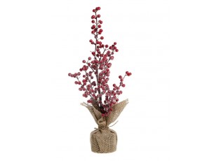 Vánoční stromek červené bobule v jutě Fleur Tree - 40 cm