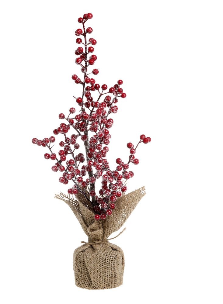 Produktové foto Vánoční stromek červené bobule v jutě Fleur Tree - 40 cm 39098600