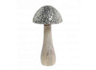 Přírodní dřevěná dekorace houba se třpytkami Mushroom - Ø 12*25 cm