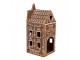 Hnědý porcelánový svícen perníková chaloupka Gingerbread House - 7*7*17 cm