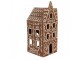 Hnědý porcelánový svícen perníková chaloupka Gingerbread House - 7*7*17 cm