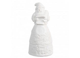 Christmas Decoration With LED Lighting Santa Claus ? 5x11 Cm White Porcelain - 5,00 cm