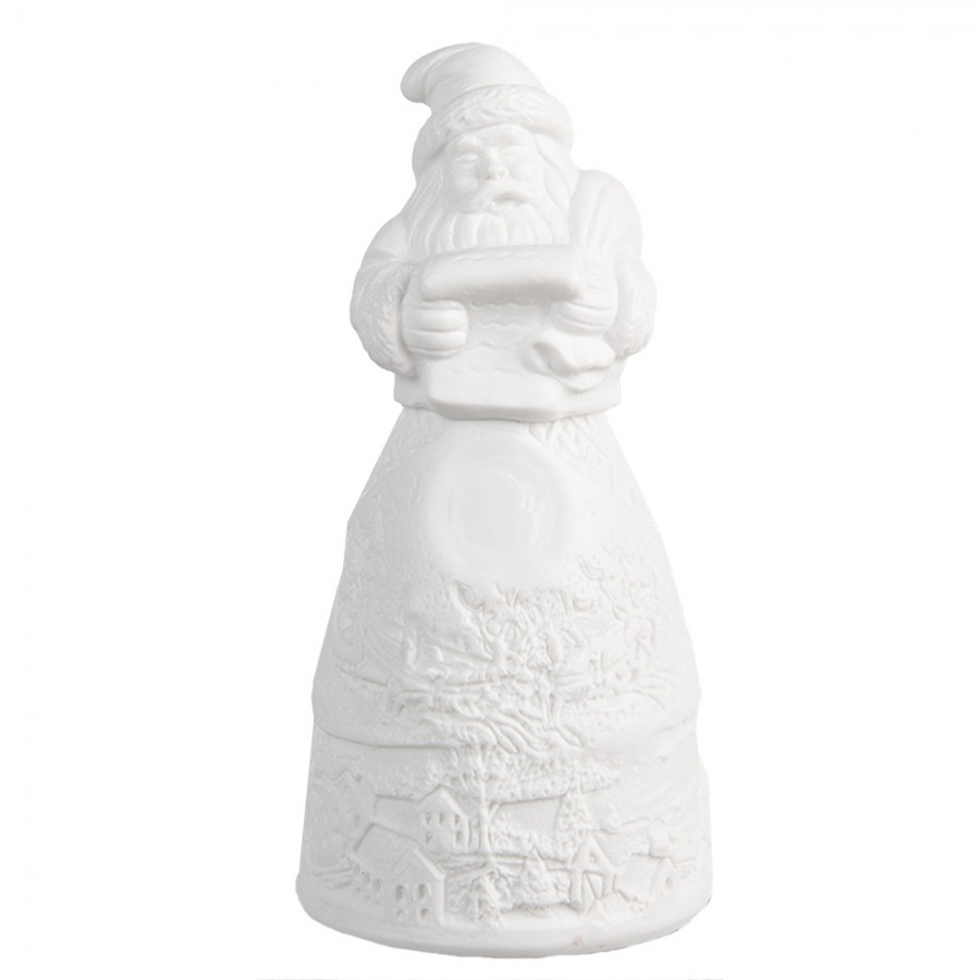 Christmas Decoration With LED Lighting Santa Claus ? 5x11 Cm White Porcelain - 5,00 cm