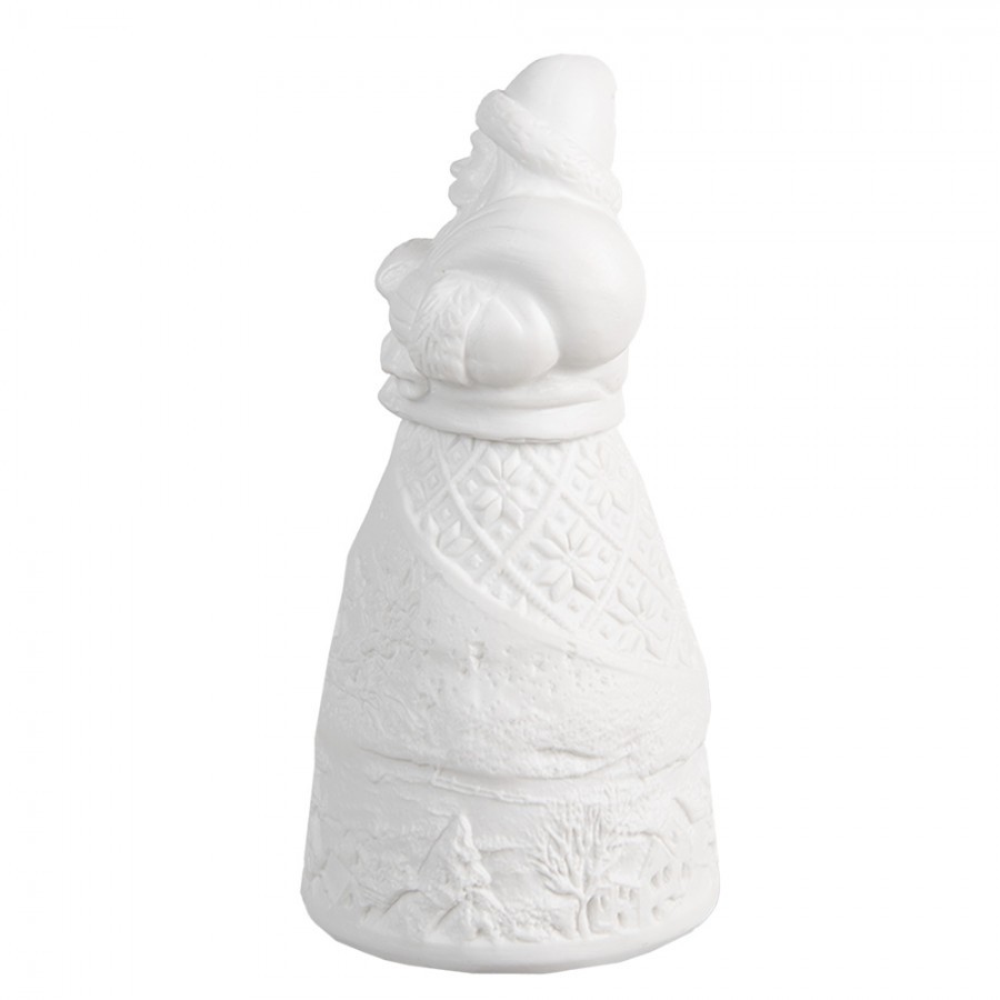 Christmas Decoration With LED Lighting Santa Claus ? 5x11 Cm White Porcelain - 5,00 cm