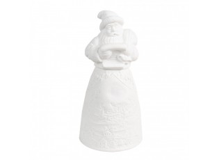 Christmas Decoration With LED Lighting Santa Claus ? 9x19 Cm White Porcelain - 9,00 cm