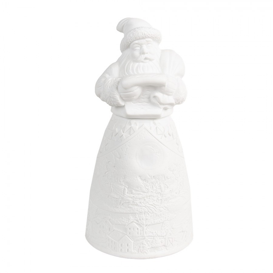 Christmas Decoration With LED Lighting Santa Claus ? 9x19 Cm White Porcelain - 9,00 cm