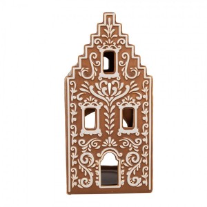 Porcelánový svícen perníková chaloupka Gingerbread House - 7*7*15 cm