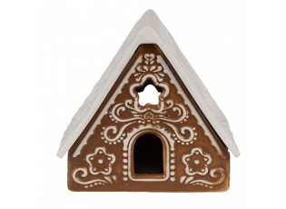 Porcelánový svícen perníková chaloupka Gingerbread House - 8*7*7 cm