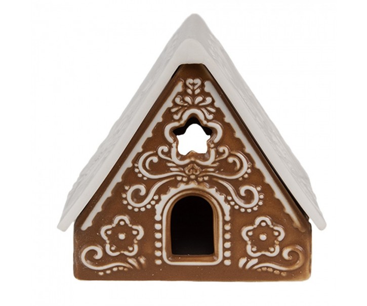 Porcelánový svícen perníková chaloupka Gingerbread House - 8*7*7 cm