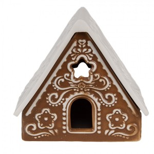 Porcelánový svícen perníková chaloupka Gingerbread House - 8*7*7 cm