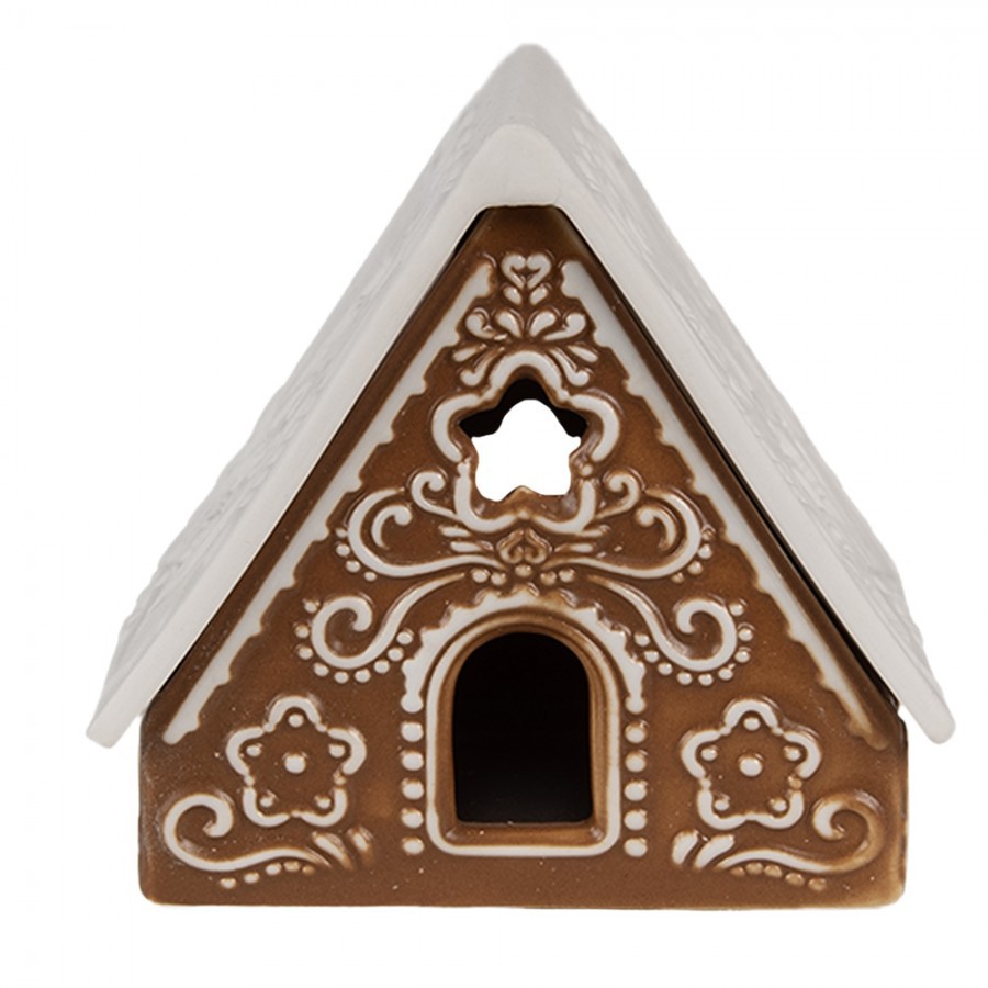 Porcelánový svícen perníková chaloupka Gingerbread House - 8*7*7 cm