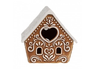 Porcelánový svícen perníková chaloupka Gingerbread House - 8*6*8 cm