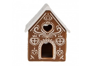 Porcelánový svícen perníková chaloupka Gingerbread House - 7*6*9 cm