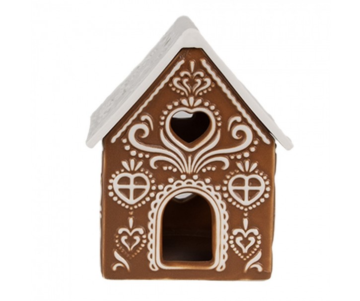 Porcelánový svícen perníková chaloupka Gingerbread House - 7*6*9 cm