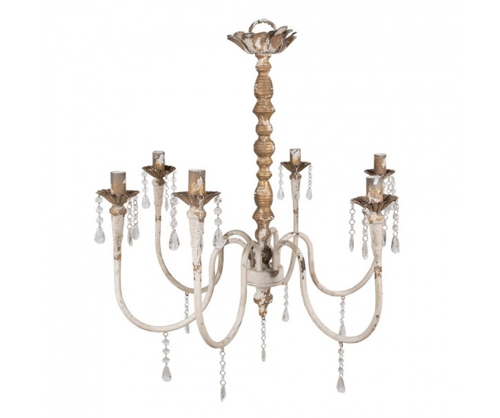 Béžový antik stropní lustr Auréli - 72*72*67 cm E14/ 6*25W Clayre & Eef