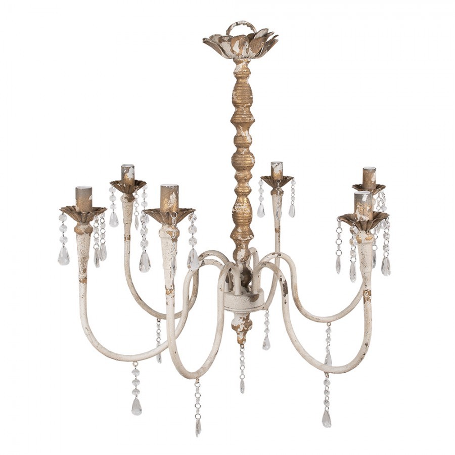 Béžový antik stropní lustr Auréli - 72*72*67 cm E14/ 6*25W