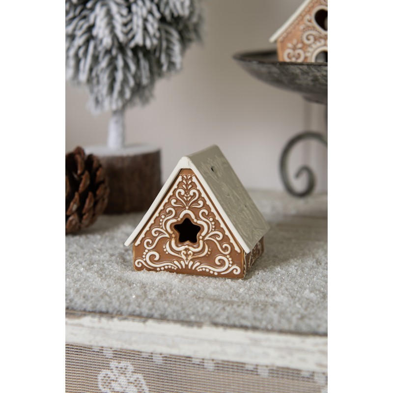 Porcelánový svícen perníková chaloupka Gingerbread House - 8*7*7 cm