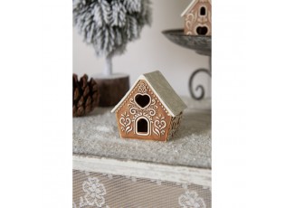 Porcelánový svícen perníková chaloupka Gingerbread House - 8*6*8 cm