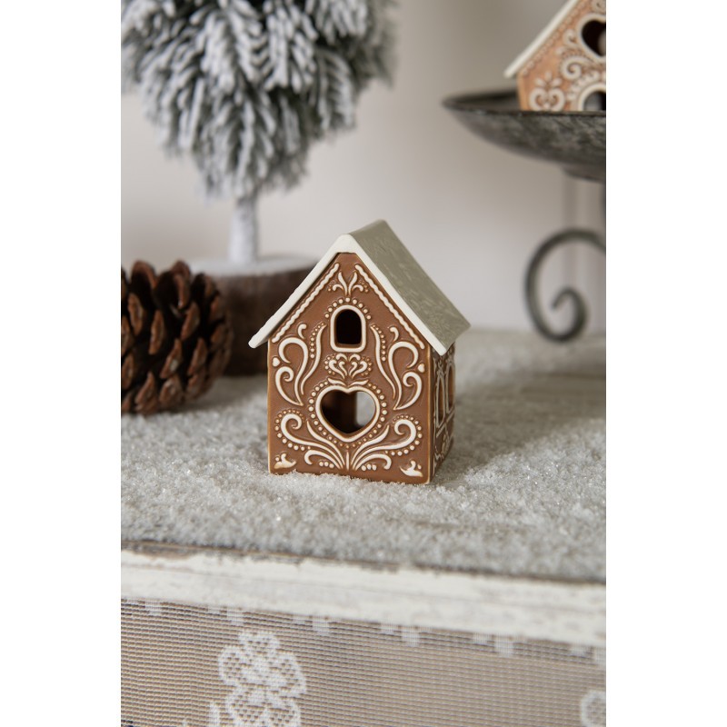 Porcelánový svícen perníková chaloupka Gingerbread House - 7*6*9 cm